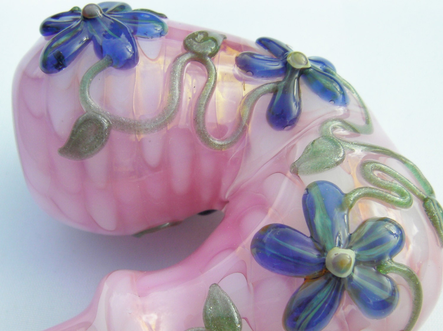 Glass Tobacco pipe Flower Power Made to Order