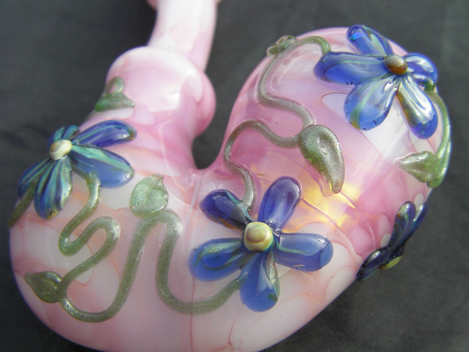 Glass Tobacco pipe Flower Power Made to Order