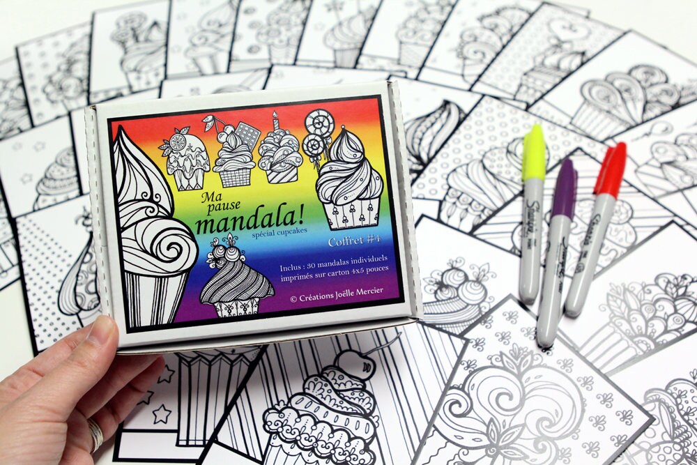 #4 break mandala special cupcake box, includes 30 designs of fuchia c…