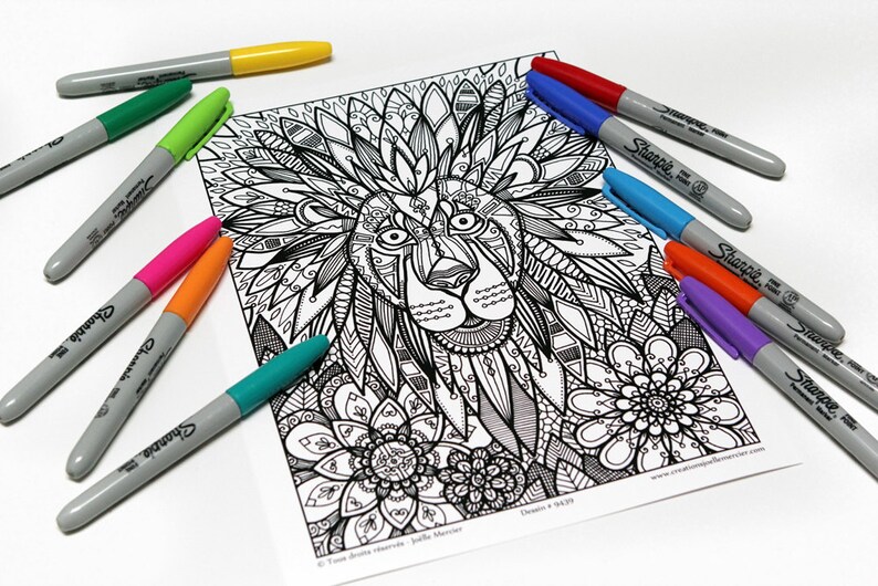 Coloriage Mandala Lion En Ligne Gratuit à Imprimer