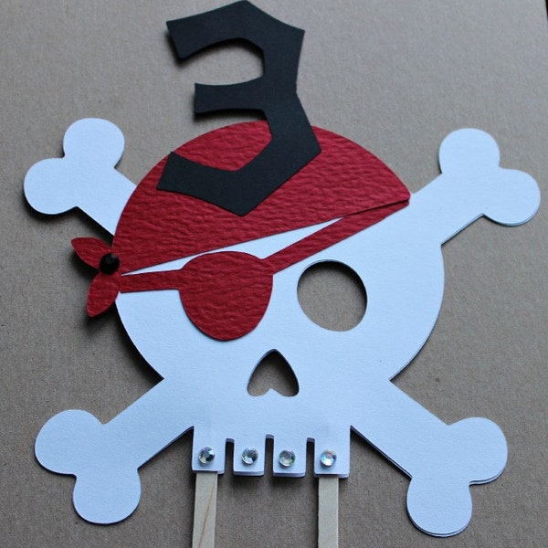 Pirate Skull Cake Topper Birthday/ Die Cut