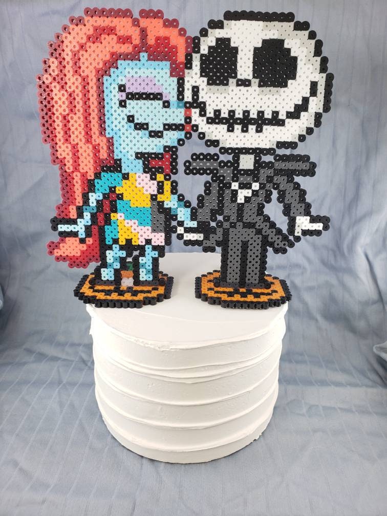 AWAC43S Acrylic Wedding cake Topper inspired by Nightmare Before Christmas 