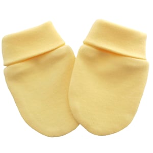 Cotton Baby Newborn Scratch Mittens Light Yellow