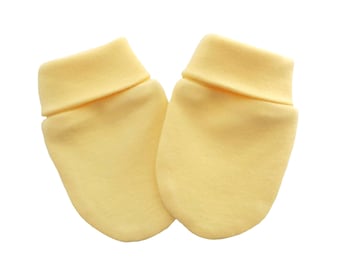 Cotton Baby Newborn Scratch Mittens Light Yellow