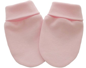 Cotton Newborn Baby Anti Scratch Mittens Gloves Pink