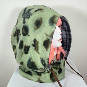 Reversible Hood Oversized Handmade Festival Fleece Alt Warm Winter Fall Spring Apparel Hooded Apocalyptic Alternative Clothing Accessory image 2