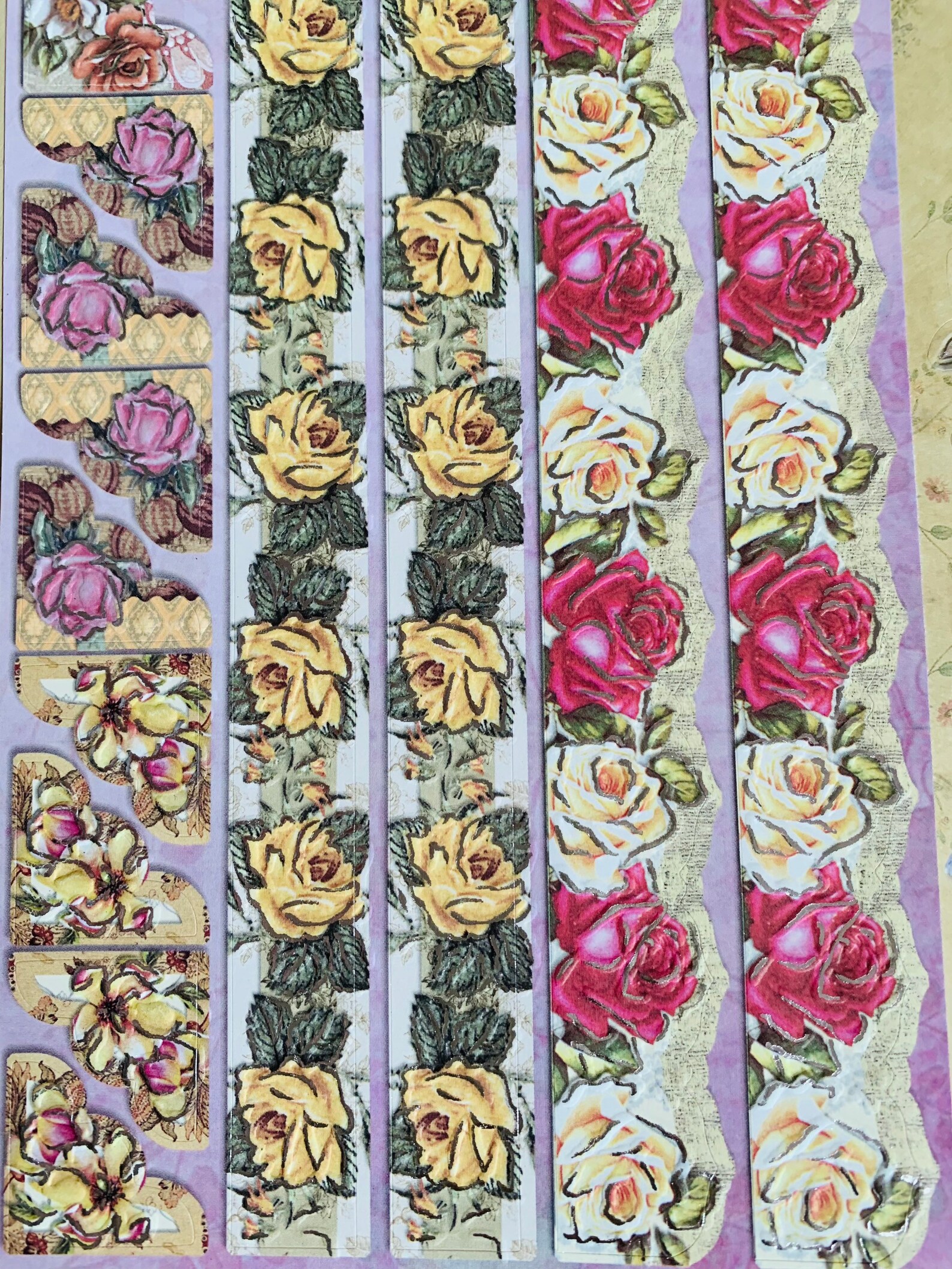 Decorative Self Adhesive Floral Stickers Etsy