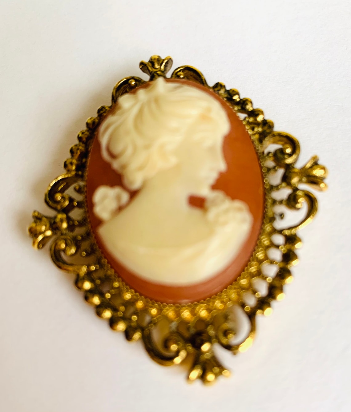 Vintage Avon Cameo Locket Brooch Etsy