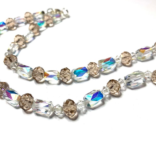 Collar de cristal facetado hecho a mano con cuentas elegante collar de cristal austriaco