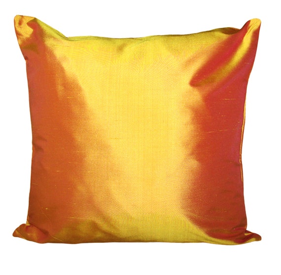 Designers Guild Pure Silk Dupion Plain Golden Yellow Cushion Cover