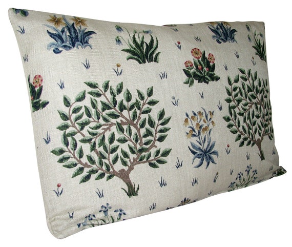 William Morris Orchard Bayleaf & Rose Large Bolster Cushion Cover