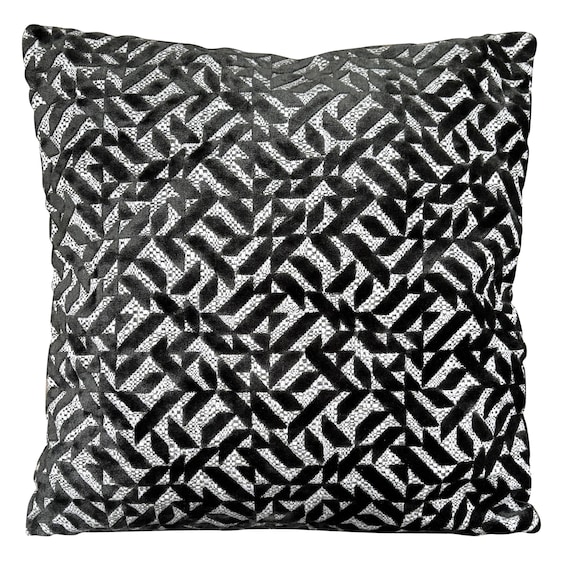Christian Lacroix Pergola Shades Galet Black Velvet Cushion Cover