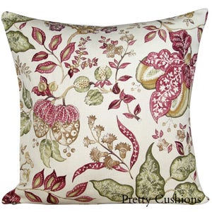 Sanderson Madagascar Linen & Damson Cushion Cover