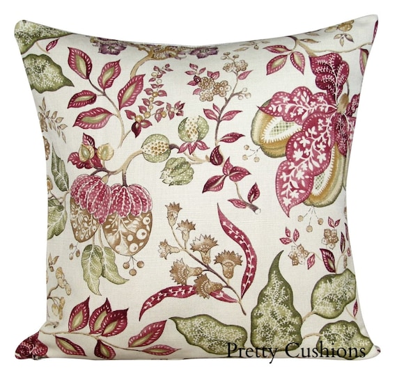 Sanderson Madagascar Linen & Damson Cushion Cover