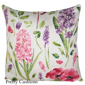 Sanderson Spring Flowers Pink & Purple Floral Cushion Cover