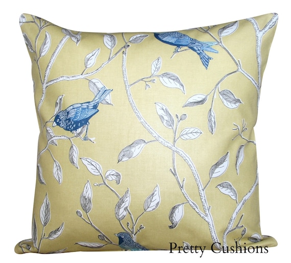 Sanderson Finches Yellow Cushion Cover