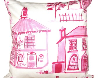 Clarke & Clarke Sweet Home Pink Cushion Cover