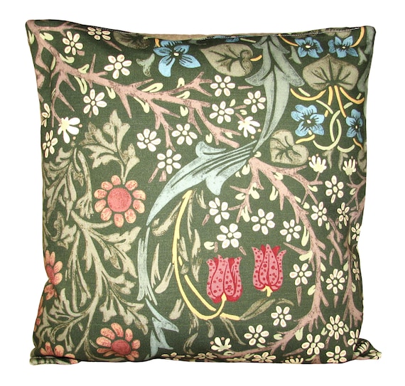 William Morris Blackthorn Green Cushion Cover