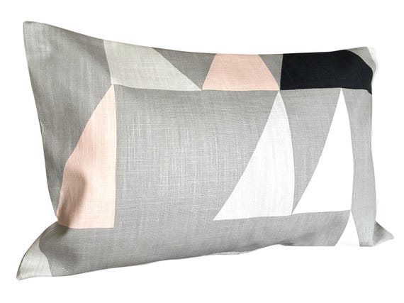 Scion Modul Blush & Parchment Geometric Bolster Cushion Cover
