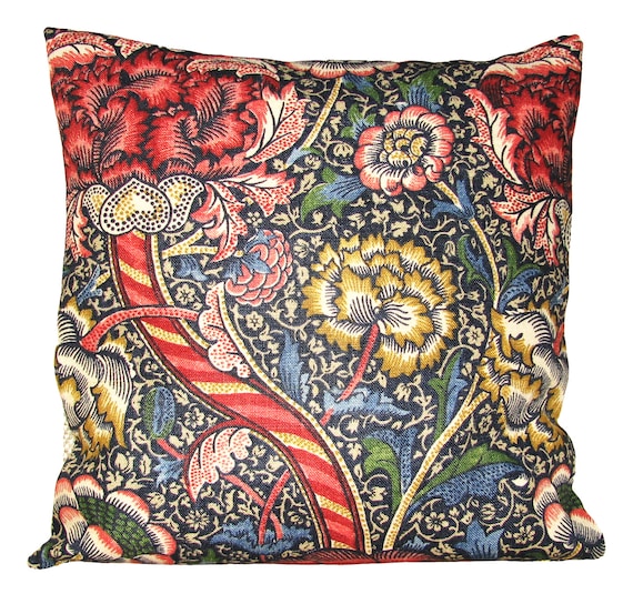 William Morris Wandle Indigo & Carmine Cushion Cover