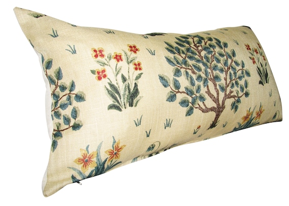 William Morris Orchard Olive & Gold Large Bolster Cushion Cover