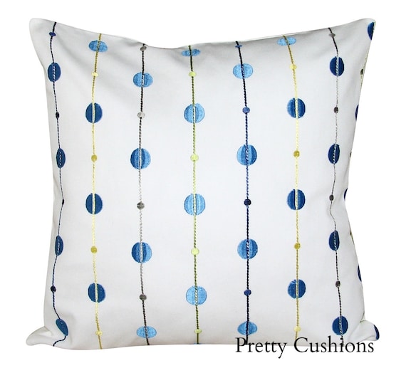 Sanderson Carousel Blue Embroidery Cushion Cover