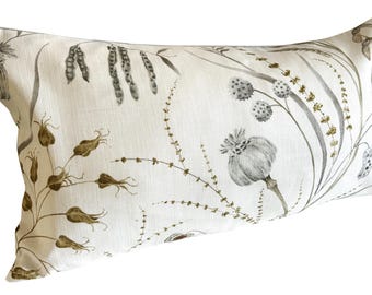 Sanderson Summer Harvest Silver & Corn Bolster Cushion Cover