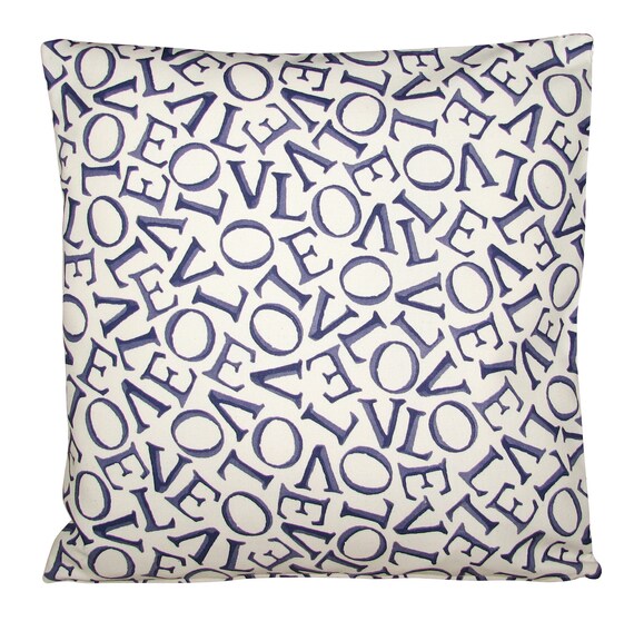 Emma Bridgewater Love Blue Cushion Cover - Etsy UK