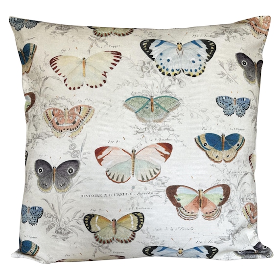 Designers Guild John Derian Butterfly Studies Parchment Cushion Cover