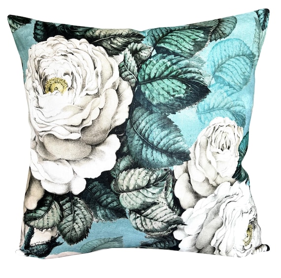 Designers Guild John Derian The Rose Swedish Blue Cushion Cover