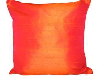 Designers Guild Pure Silk Dupion Plain Orange Cushion Cover