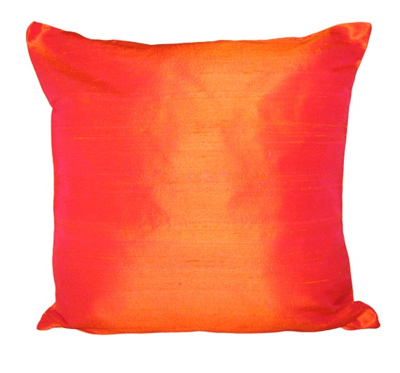 Designers Guild Pure Silk Dupion Plain Orange Cushion Cover