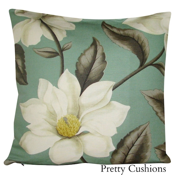 Sanderson Grandiflora Teal & Cream Cushion Cover