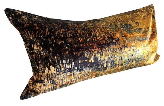 Carlucci Broken Pieces Gold Velvet Bolster Cushion Cover