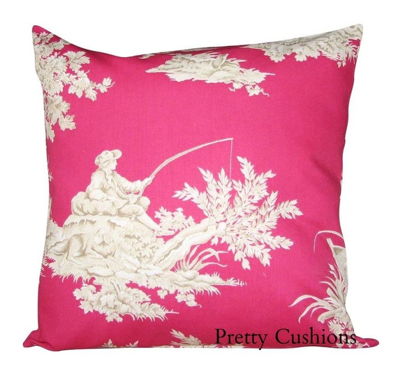 Harlequin Etienne Toile Cerise Cushion Cover