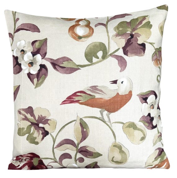 Sanderson Pears and Pomegranates Mauve & Fennel Cushion Cover