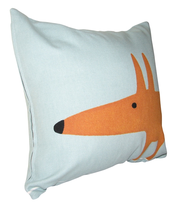 Scion Mr Fox Blue Cushion Cover 12''