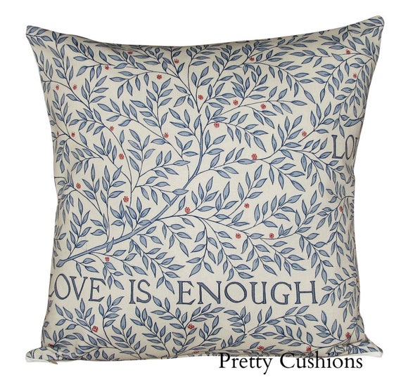 William Morris Love Is Enough China Blue Cushion Cover