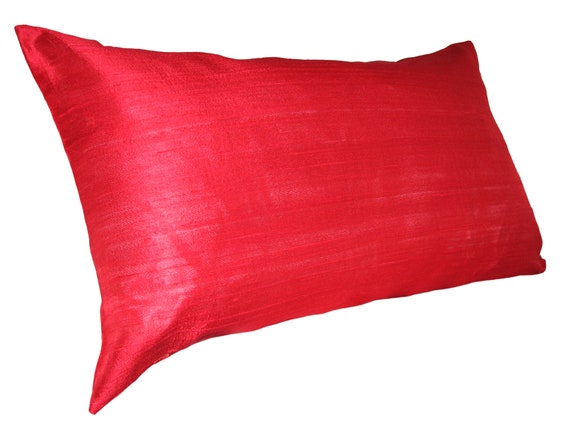 Designers Guild Pure Silk Dupion Plain Red Bolster Cushion Cover