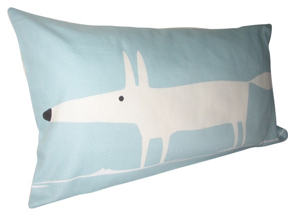 Scion Mr Fox Sky Blue & Ivory Lohko Bolster Cushion Cover
