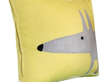 Scion Mr Fox Yellow Cushion Cover 12''