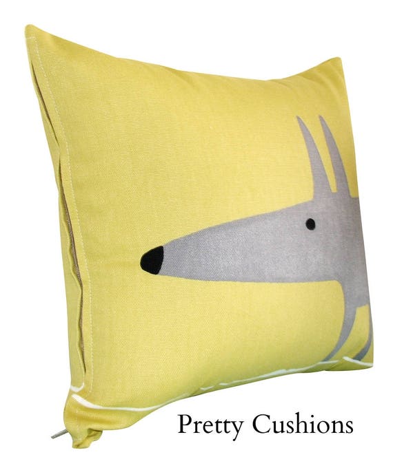 Scion Mr Fox Yellow Cushion Cover 12''