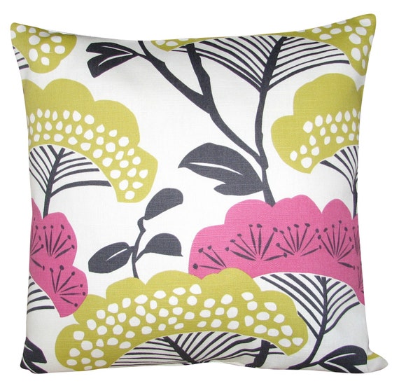 Sanderson Tree Tops Magenta & Gold Cushion Cover