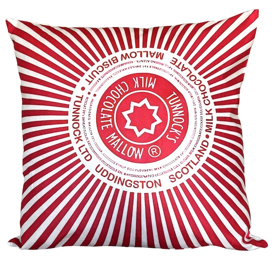 Tunnock's Tea Cake Marshmallow Biscuit Cookie Cushion with Pad