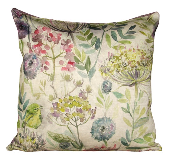 Voyage Morning Chorus Linen Cushion Cover