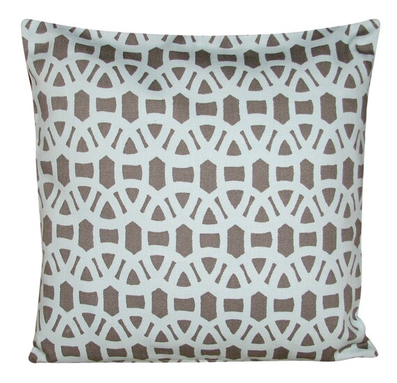 Scion Lace Powder Blue & Gull Geometric Cushion Cover