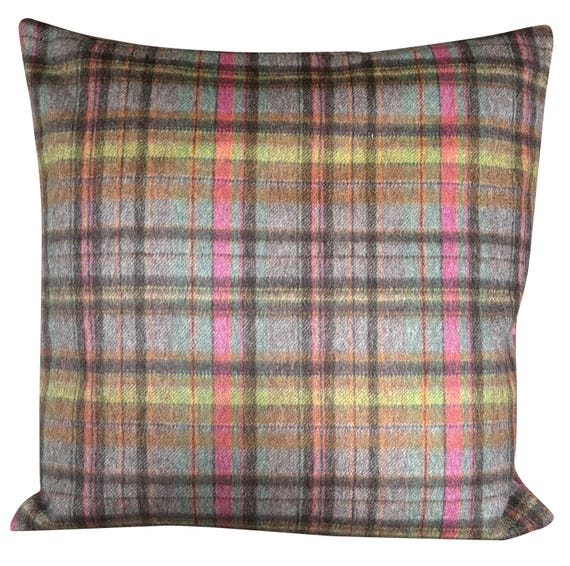 Designers Guild Abernethy Peony Pure Wool Tartan Cushion Cover