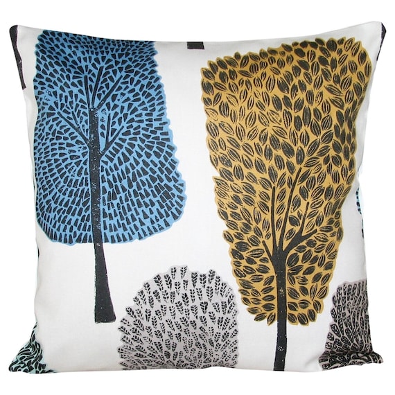 Scion Cedar Levande Cobalt & Midnight Woodland Cushion Cover