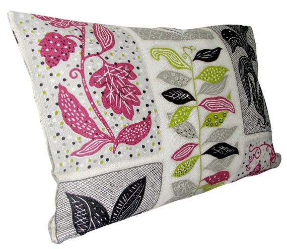 Sanderson Seaweed Lime and Blackcurrant Bolster Cushion Cover