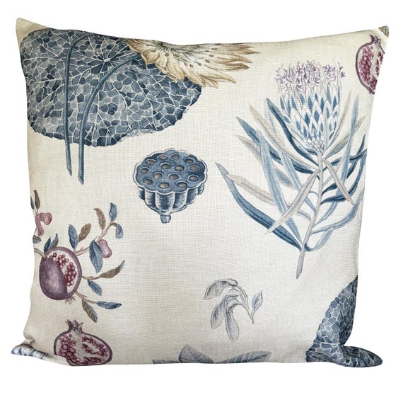 Sanderson Lily Bank Ruby & Indigo Extra Large Cushion Cover